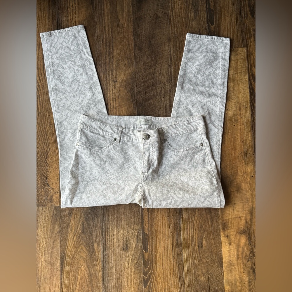 Seven7 White Skinny Jeans With Abstract Designs 12